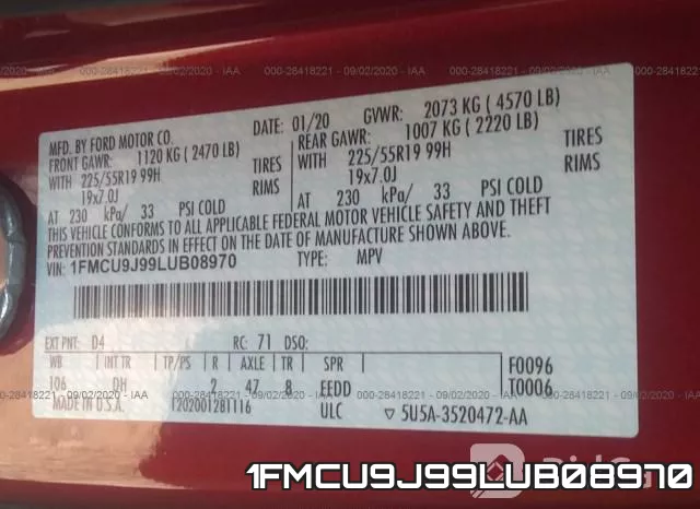 1FMCU9J99LUB08970 фото 10