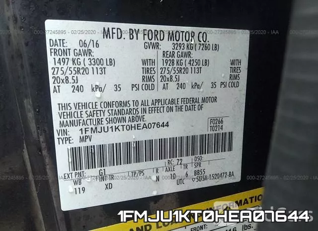 1FMJU1KT0HEA07644 фото 10