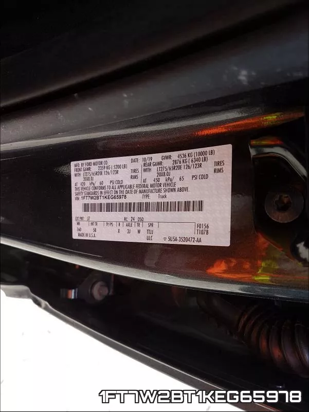 1FT7W2BT1KEG65978 фото 2