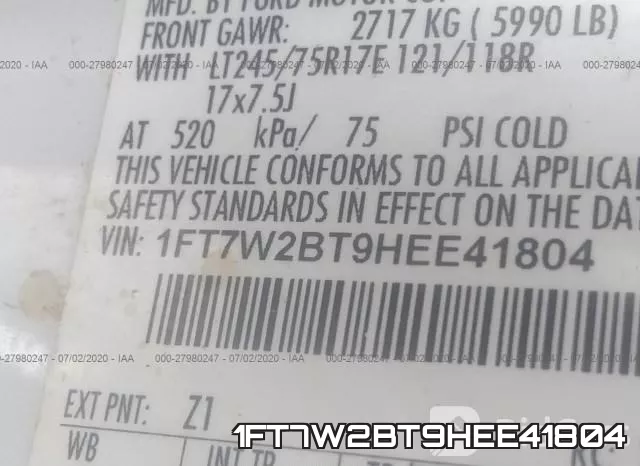 1FT7W2BT9HEE41804 фото 10