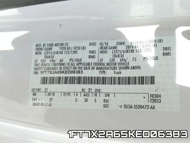 1FT7X2A65KED06383 фото 2