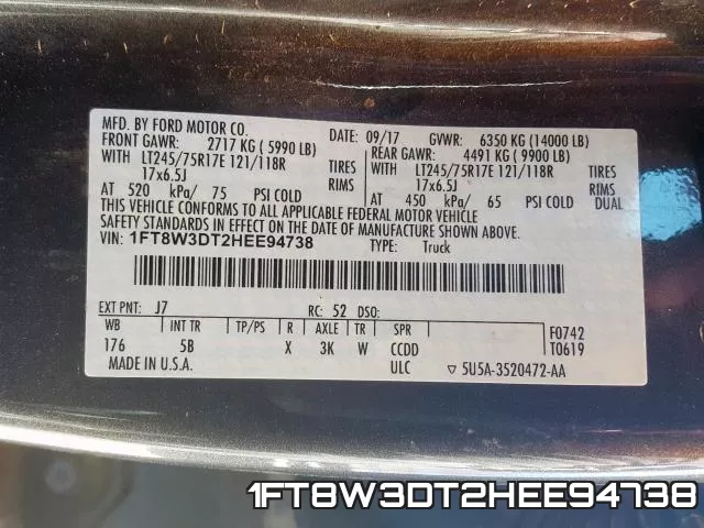 1FT8W3DT2HEE94738 фото 2