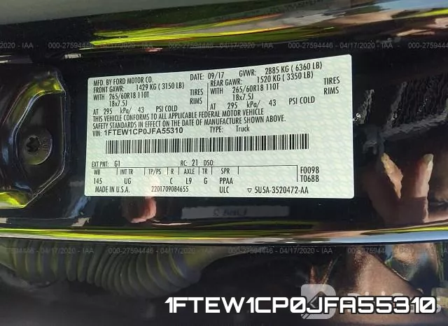1FTEW1CP0JFA55310 фото 10