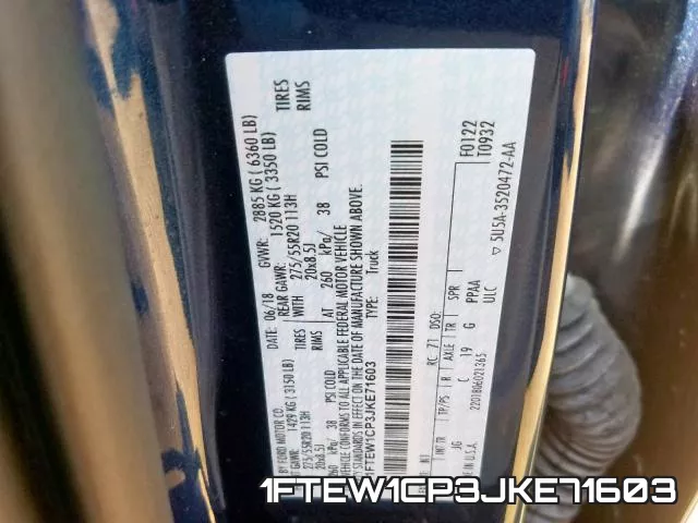 1FTEW1CP3JKE71603 фото 2