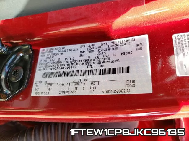 1FTEW1CP8JKC96135 фото 2