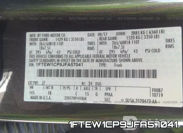 1FTEW1CP9JFA57041 фото 10