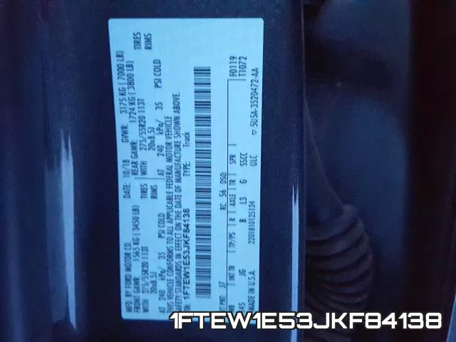 1FTEW1E53JKF84138 фото 2