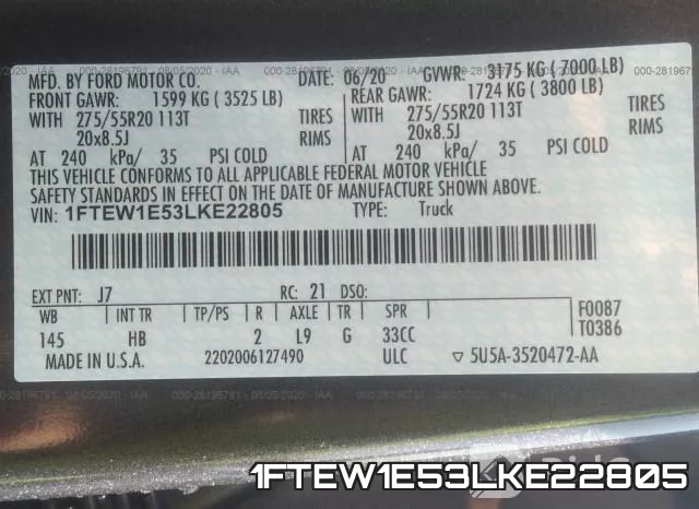 1FTEW1E53LKE22805 фото 10