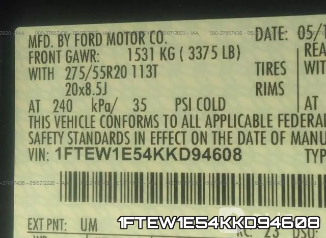 1FTEW1E54KKD94608 фото 10