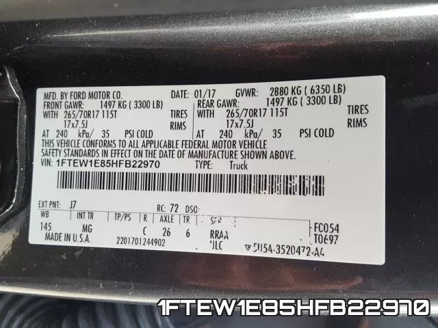 1FTEW1E85HFB22970 фото 2
