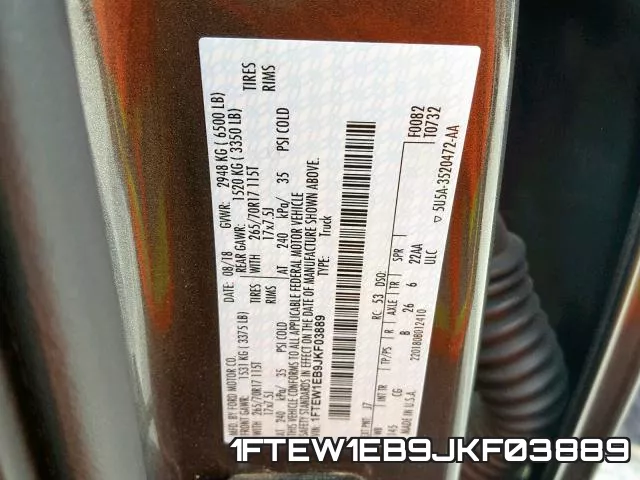 1FTEW1EB9JKF03889 фото 2