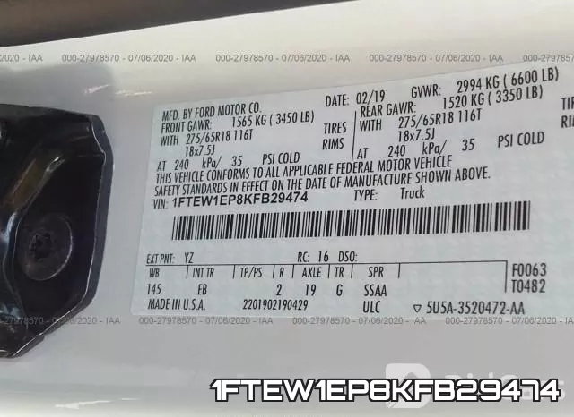 1FTEW1EP8KFB29474 фото 10