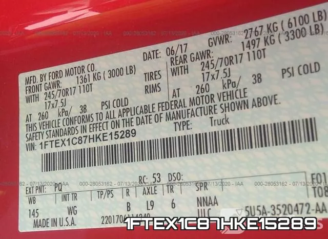 1FTEX1C87HKE15289 фото 10