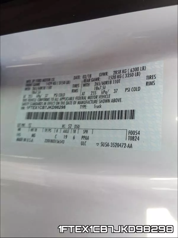 1FTEX1CB7JKD98298 фото 2