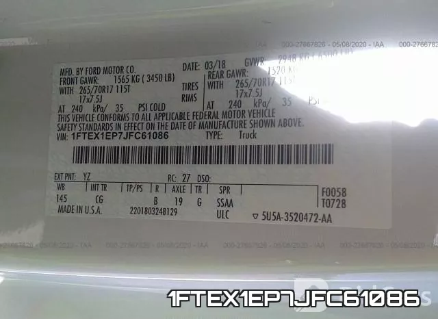 1FTEX1EP7JFC61086 фото 10