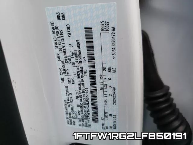 1FTFW1RG2LFB50191 фото 2