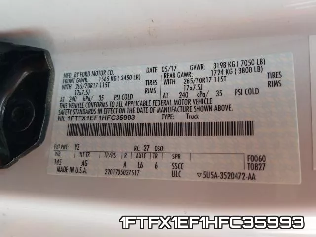 1FTFX1EF1HFC35993 фото 2