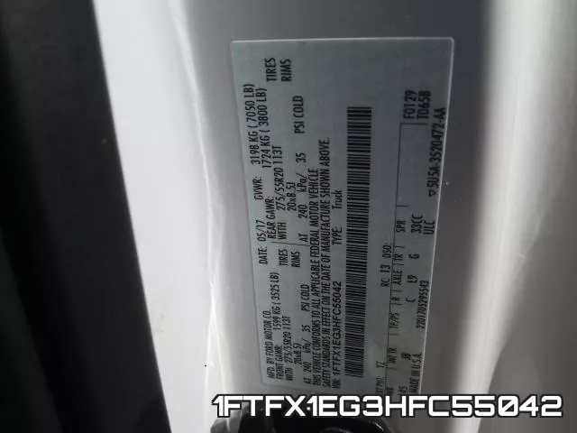 1FTFX1EG3HFC55042 фото 2