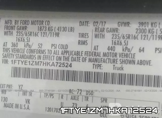 1FTYE1ZM7HKA72524 фото 10