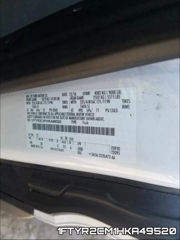 1FTYR2CM1HKA49520 фото 2