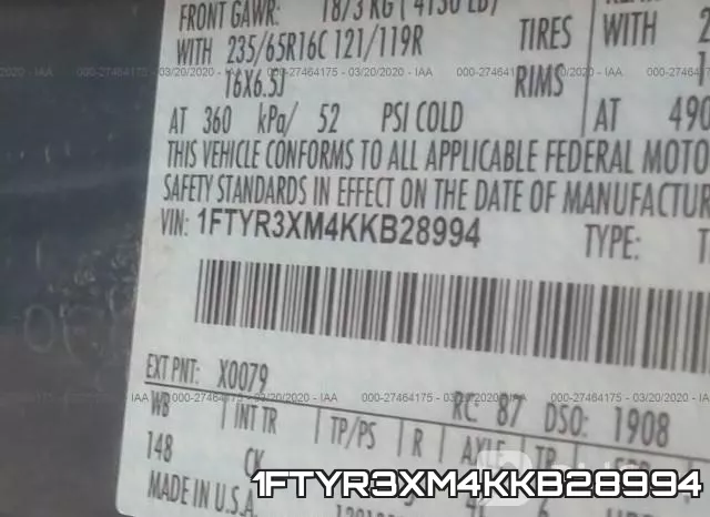 1FTYR3XM4KKB28994 фото 10