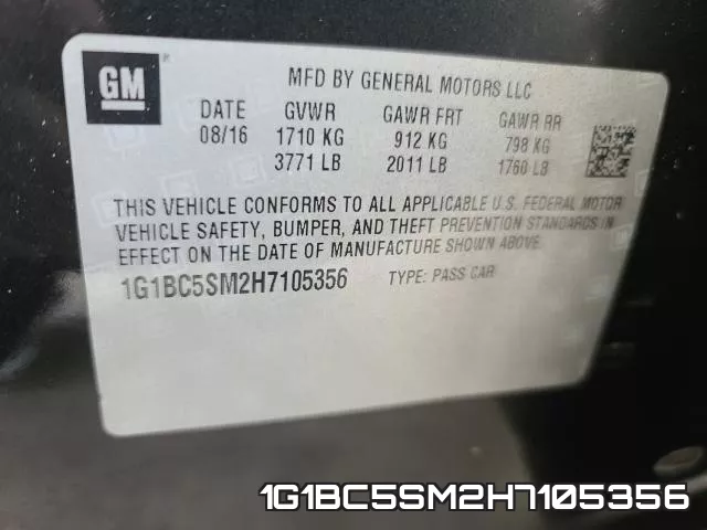 1G1BC5SM2H7105356 фото 2