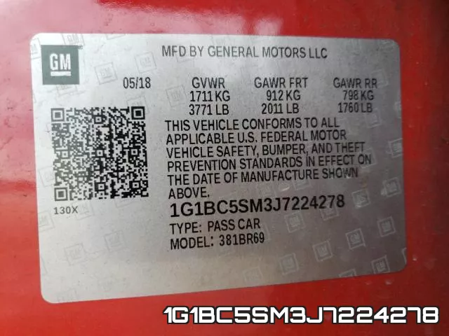 1G1BC5SM3J7224278 фото 2