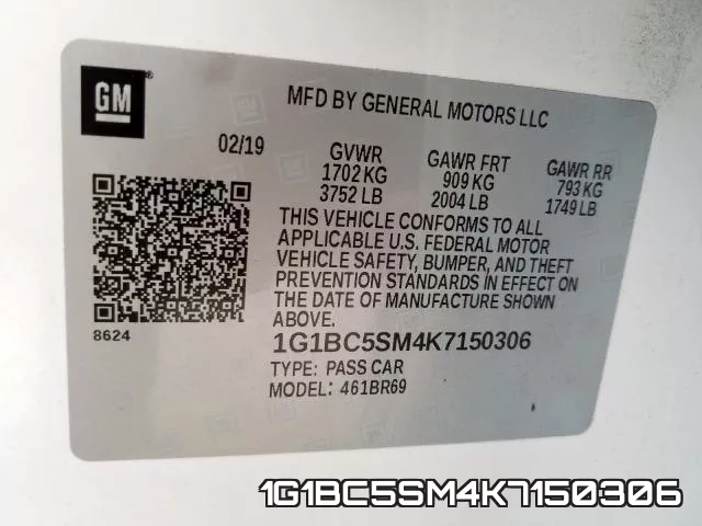 1G1BC5SM4K7150306 фото 2