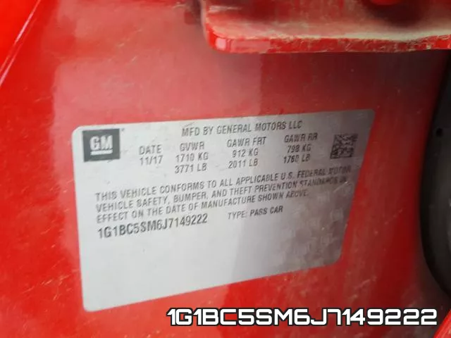 1G1BC5SM6J7149222 фото 2