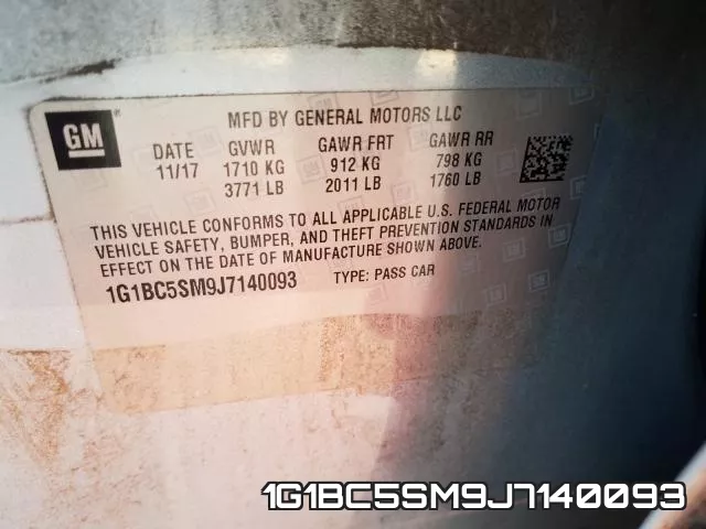 1G1BC5SM9J7140093 фото 2