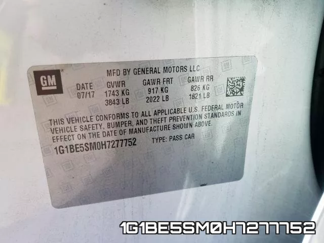 1G1BE5SM0H7277752 фото 2