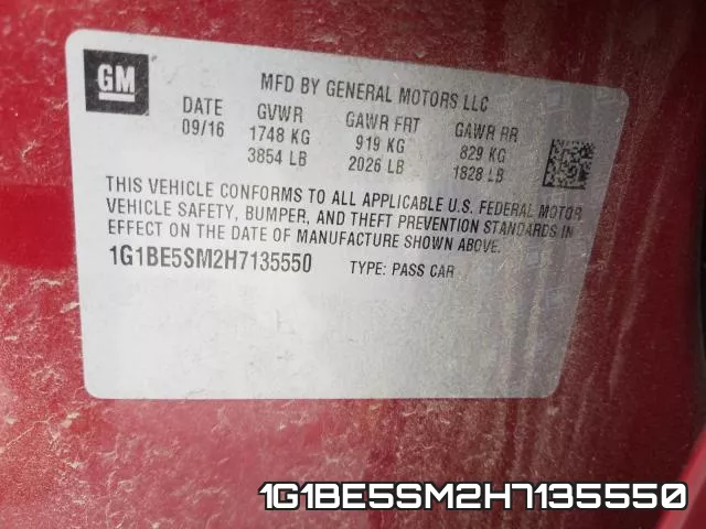 1G1BE5SM2H7135550 фото 2