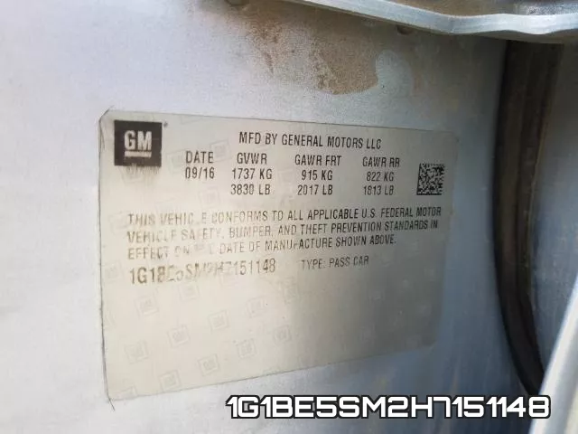 1G1BE5SM2H7151148 фото 2