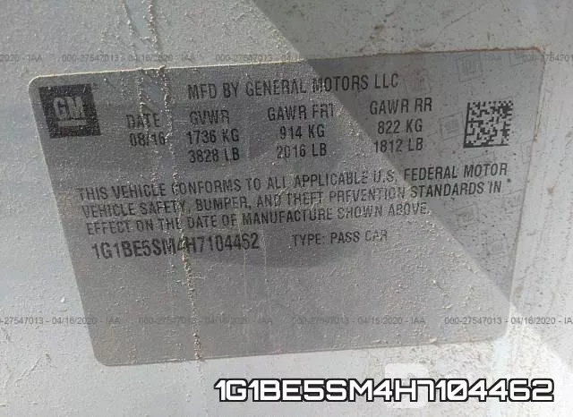 1G1BE5SM4H7104462 фото 10