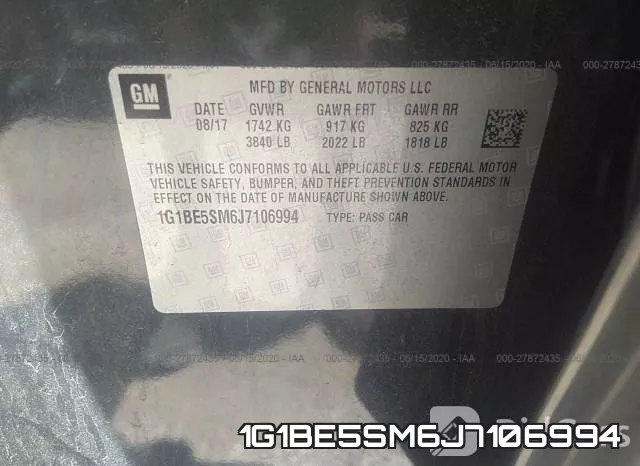 1G1BE5SM6J7106994 фото 10