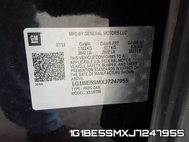 1G1BE5SMXJ7247955 фото 2