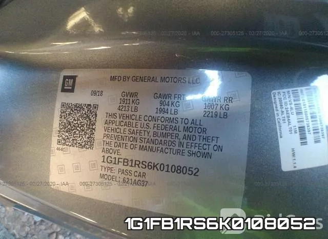 1G1FB1RS6K0108052 фото 10