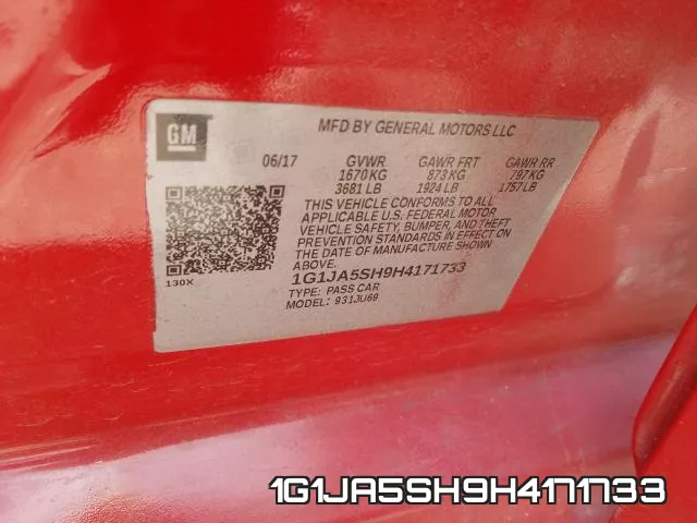 1G1JA5SH9H4171733 фото 2