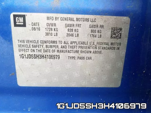 1G1JD5SH3H4106979 фото 2