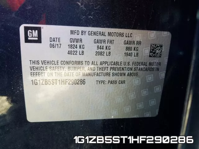 1G1ZB5ST1HF290286 фото 2