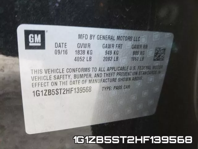 1G1ZB5ST2HF139568 фото 2