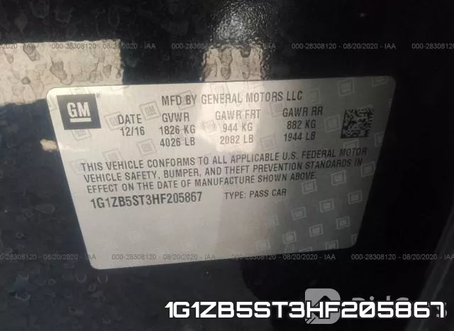 1G1ZB5ST3HF205867 фото 10