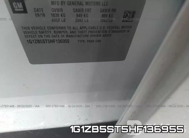 1G1ZB5ST5HF136955 фото 10