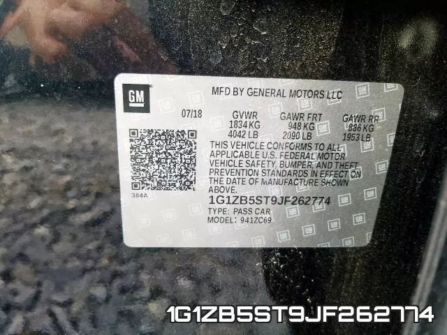 1G1ZB5ST9JF262774 фото 2