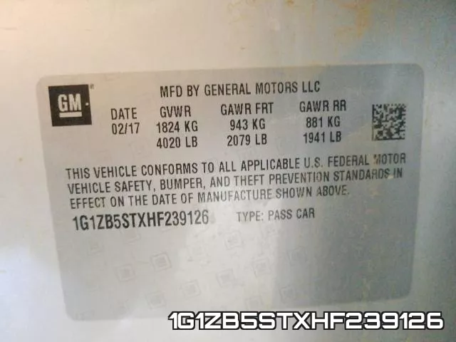 1G1ZB5STXHF239126 фото 2