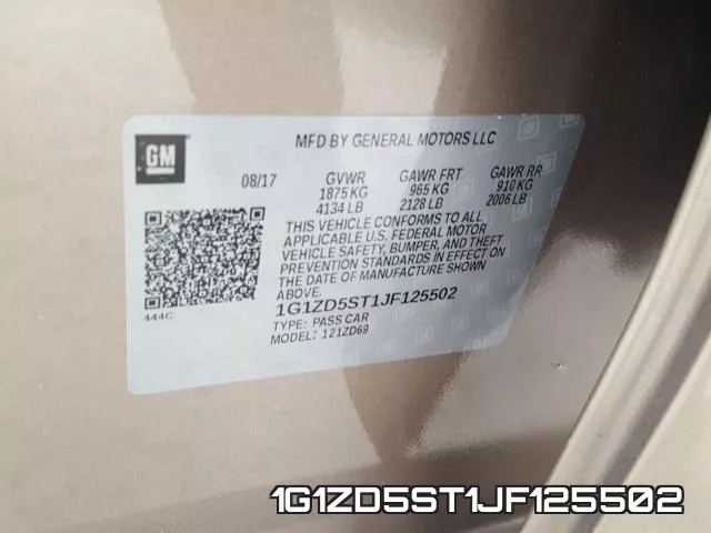 1G1ZD5ST1JF125502 фото 2