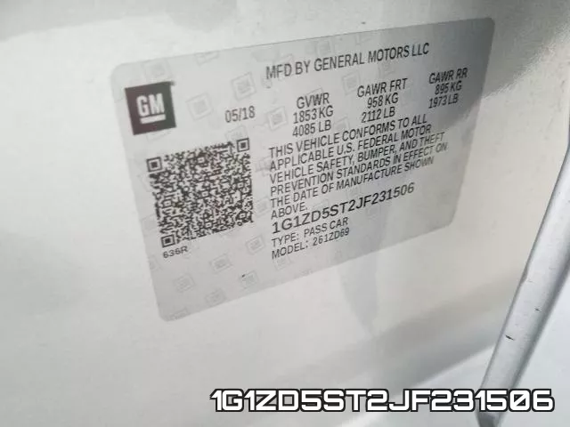 1G1ZD5ST2JF231506 фото 2