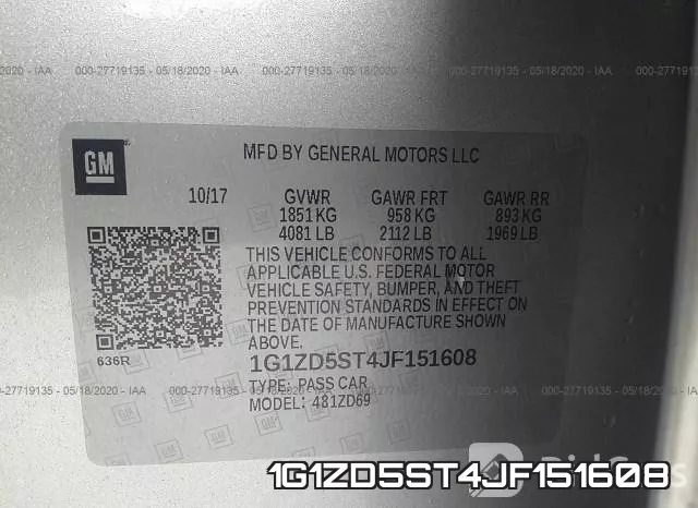 1G1ZD5ST4JF151608 фото 10