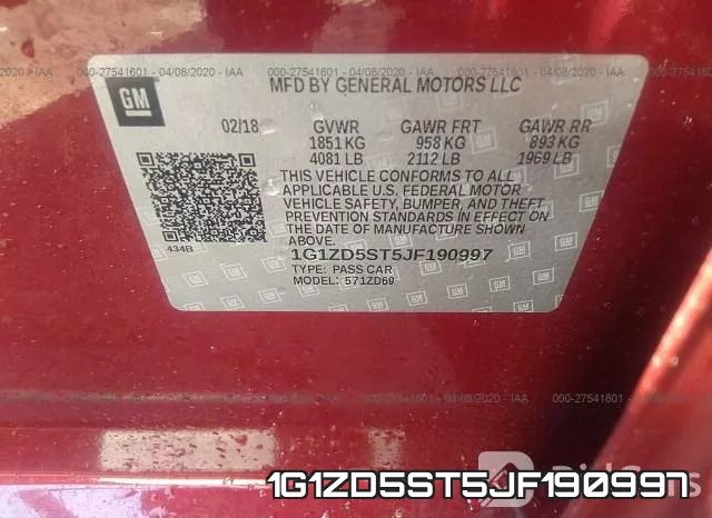 1G1ZD5ST5JF190997 фото 10