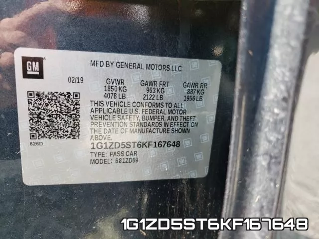 1G1ZD5ST6KF167648 фото 2